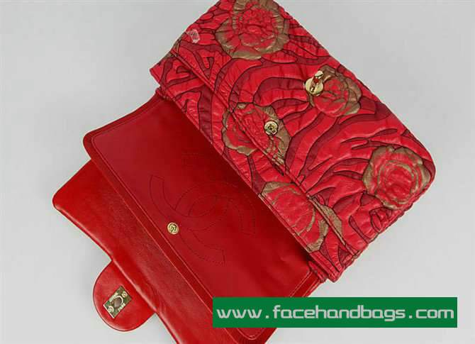 Chanel 2.55 Rose Handbag 50135 Gold Hardware-Red Gold